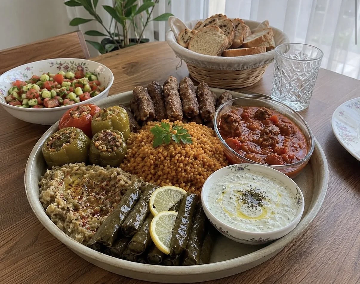 Turkish dishes served for an intimate gathering